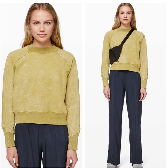 lululemon athletica Tops - Lululemon NWOT Ready to Roll Crew Washed Vintage Gold SZ 6 Top